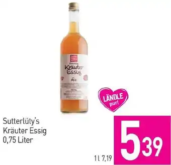 Sutterlüty Sutterlüty's Kräuter Essig 0,75 Liter Angebot