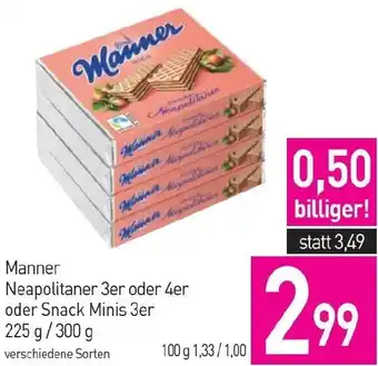 Sutterlüty Manner Neapolitaner 3er oder 4er oder Snack Minis 3er 225 g/300 g Angebot