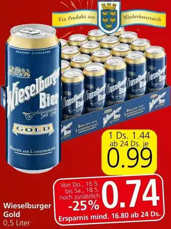 Spar Wieselburger Gold 0,5 Liter Angebot