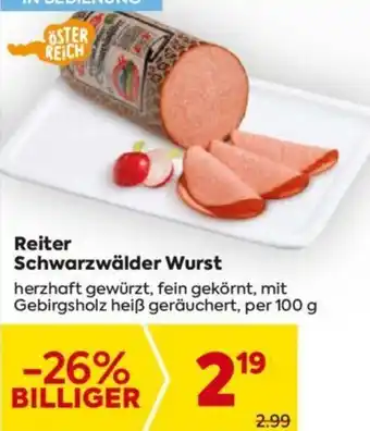 Billa Reiter Schwarzwälder Wurst Angebot