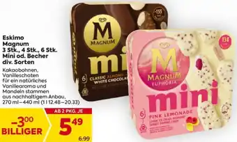 Billa Eskimo Magnum 3 Stk., 4 stk., 6 Stk. Mini od. Becher Angebot