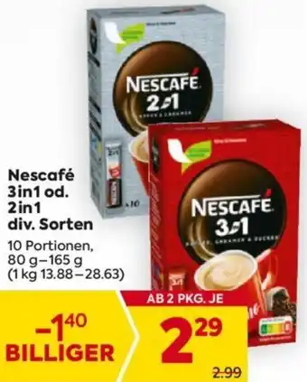 Billa Nescafé 3in1 od. 2in1 Angebot