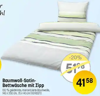 Reiter Baumwoll-Satin- Bettwäsche mit Zipp Angebot