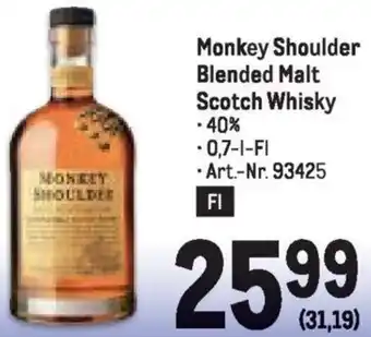 Metro Monkey Shoulder Blended Malt Scotch Whisky Angebot