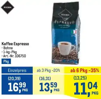 Metro Kaffee Espresso Angebot