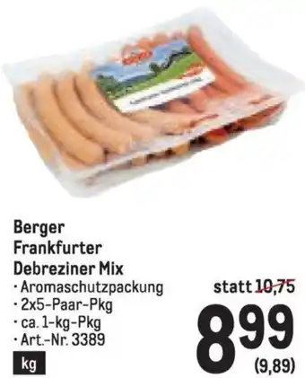 Metro Berger Frankfurter Debreziner Mix Angebot