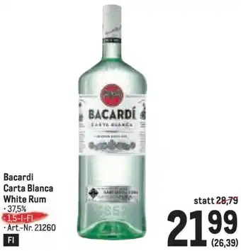 Metro Bacardi Carta Blanca White Rum Angebot