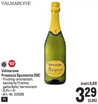 Metro Valmarone Prosecco Spumante DOC Angebot