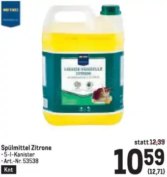 Metro Spülmittel Zitrone Angebot
