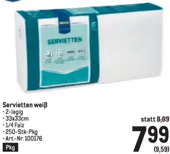 Metro Servietten weiß Angebot