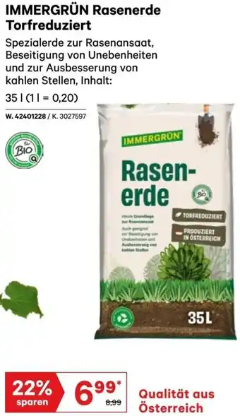 Lagerhaus IMMERGRÜN Rasenerde Torfreduziert Angebot