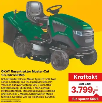 Lagerhaus OKAY Rasentraktor Master-Cut Angebot