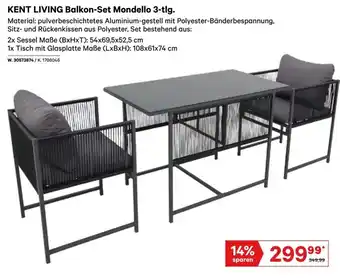 Lagerhaus KENT LIVING Balkon-Set Mondello 3-tlg Angebot