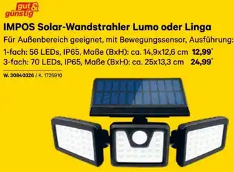 Lagerhaus IMPOS Solar-Wandstrahler Lumo oder Linga Angebot