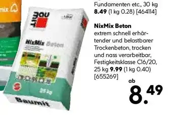 Hellweg NixMix Beton 25 kg Angebot