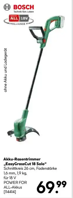 Hellweg Akku-Rasentrimmer ,,EasyGrassCut 18 Solo Angebot