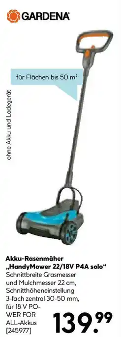 Hellweg Akku-Rasenmäher ,,HandyMower 22/18V P4A solo Angebot