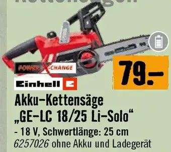 Hornbach Akku-Kettensäge GE-LC 18/25 Li-Solo Angebot