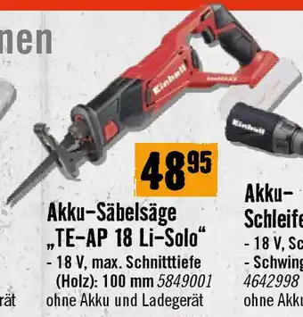 Hornbach Akku-Säbelsäge Angebot