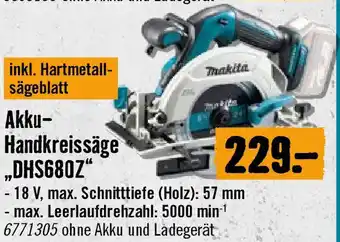 Hornbach Akku- Handkreissäge Angebot