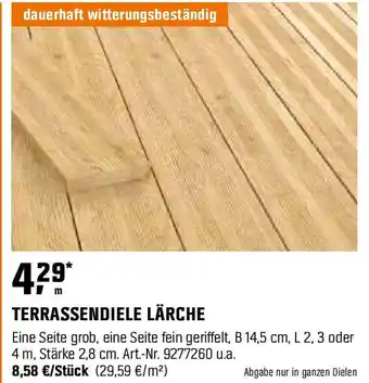 OBI TERRASSENDIELE LÄRCHE Angebot