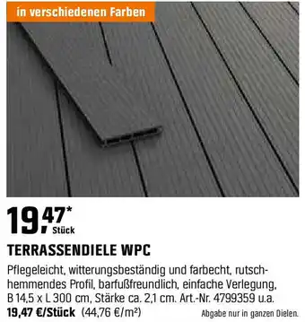 OBI TERRASSENDIELE WPC Angebot