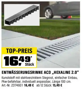 OBI ENTWÄSSERUNGSRINNE ACO HEXALINE 2.0 Angebot