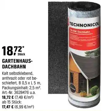 OBI GARTENHAUS- DACHBAHN Angebot