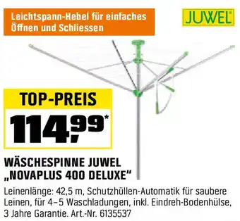 OBI WÄSCHESPINNE JUWEL NOVAPLUS 400 DELUXE Angebot