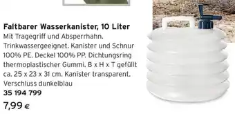 Tchibo Eduscho Faltbarer Wasserkanister 10 Liter Angebot
