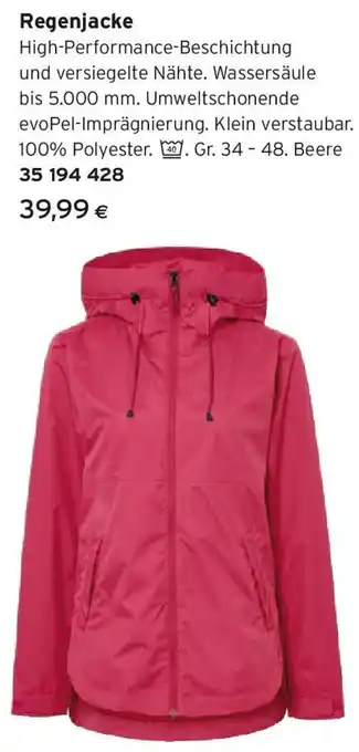 Tchibo Eduscho Regenjacke Angebot