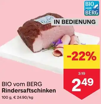 MPreis BIO vom BERG Rindersaftschinken 100g Angebot