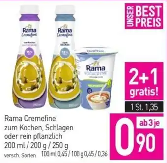 Sutterlüty Rama Cremefine zum Kochen, Schlagen oder rein pflanzlich 200 ml/200 g/250 g Angebot