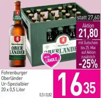 Sutterlüty Fohrenburger Oberländer Ur-Spezialbier 20 x 0,5 Liter Angebot