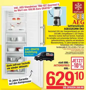 Maximarkt Gefrierschrank AGB332E2NW ÖKO Angebot