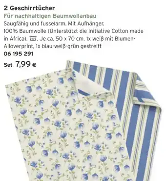 Tchibo Eduscho 2 Geschirrtücher Angebot