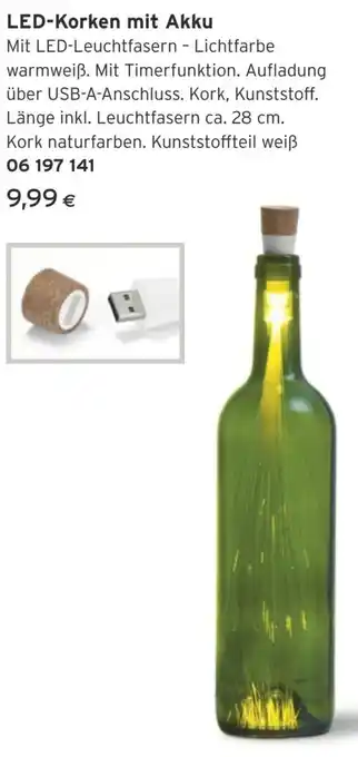 Tchibo Eduscho LED-Korken mit Akku Angebot