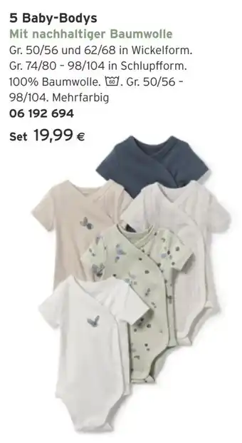 Tchibo Eduscho 5 Baby-Bodys Angebot