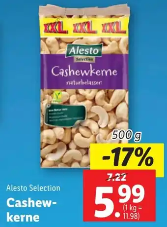 Lidl Alesto Selection Cashew- kerne 500g Angebot