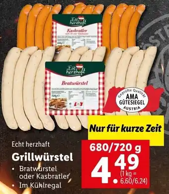 Lidl Echt Herzhaft Grillwürstel 680/720 g Angebot