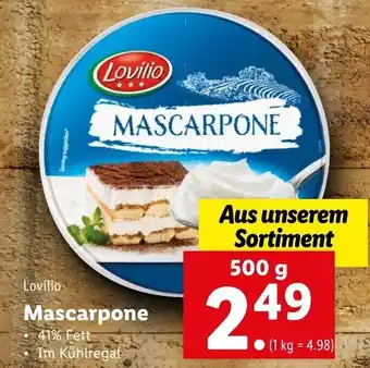 Lidl Lovilio Mascarpone 500 g Angebot