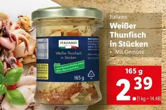 Lidl Italiamo Weißer Thunfisch In Stücken 165 g Angebot
