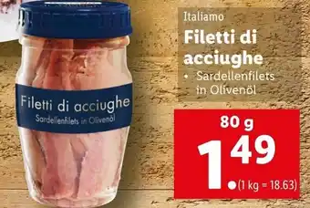 Lidl Italiamo Filetti Di Acciughe 80 g Angebot
