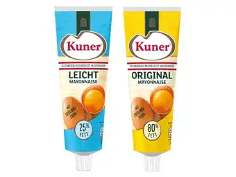 Lidl Kuner Mayonnaise versch. Sorten Lidl 250 Milliliter 1 Tube Angebot