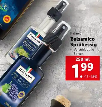 Lidl Italiamo Balsamico Sprühessig 250 ml Angebot