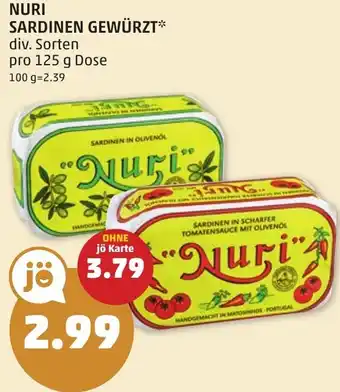 PENNY NURI SARDINEN GEWÜRZT 125g Angebot