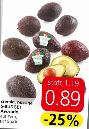 Spar cremig, nussige S-BUDGET Avocado Angebot