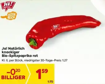 Billa Ja! Natürlich knackiger Bio-Spitzpaprika rot Angebot