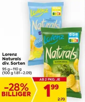 Billa Lorenz Naturals 95g-110g Angebot