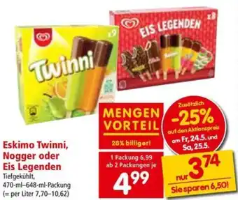 Interspar Eskimo Twinni, Nogger oder Eis Legenden 470ml Angebot
